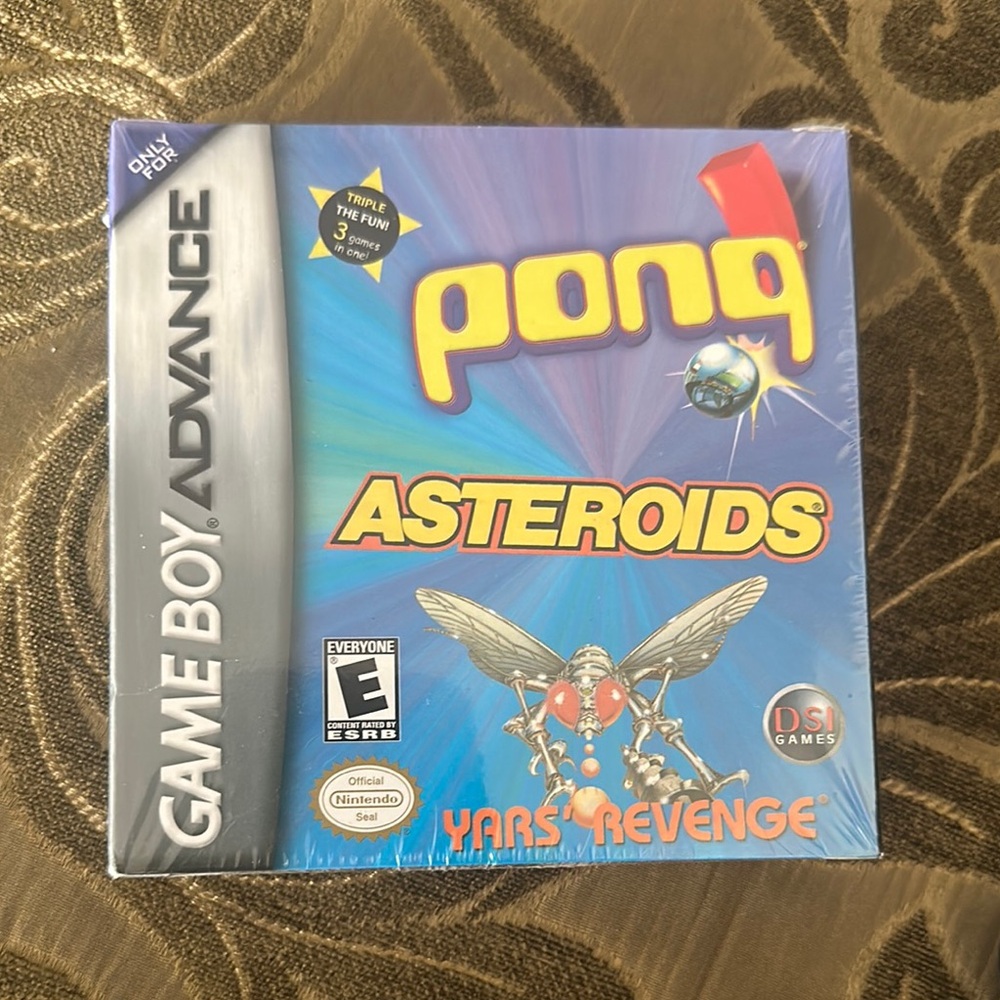 Light Blue Game Boy Advance Pong Asteroids Video Game